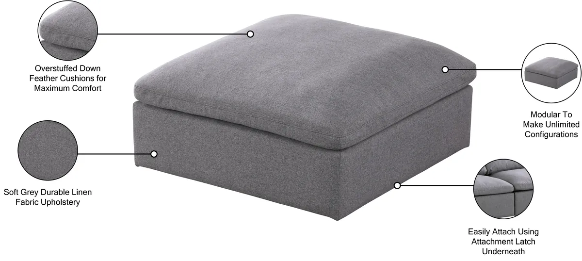 Serene - Modular Ottoman - Gray