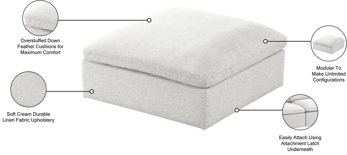 Serene - Modular Ottoman - Cream