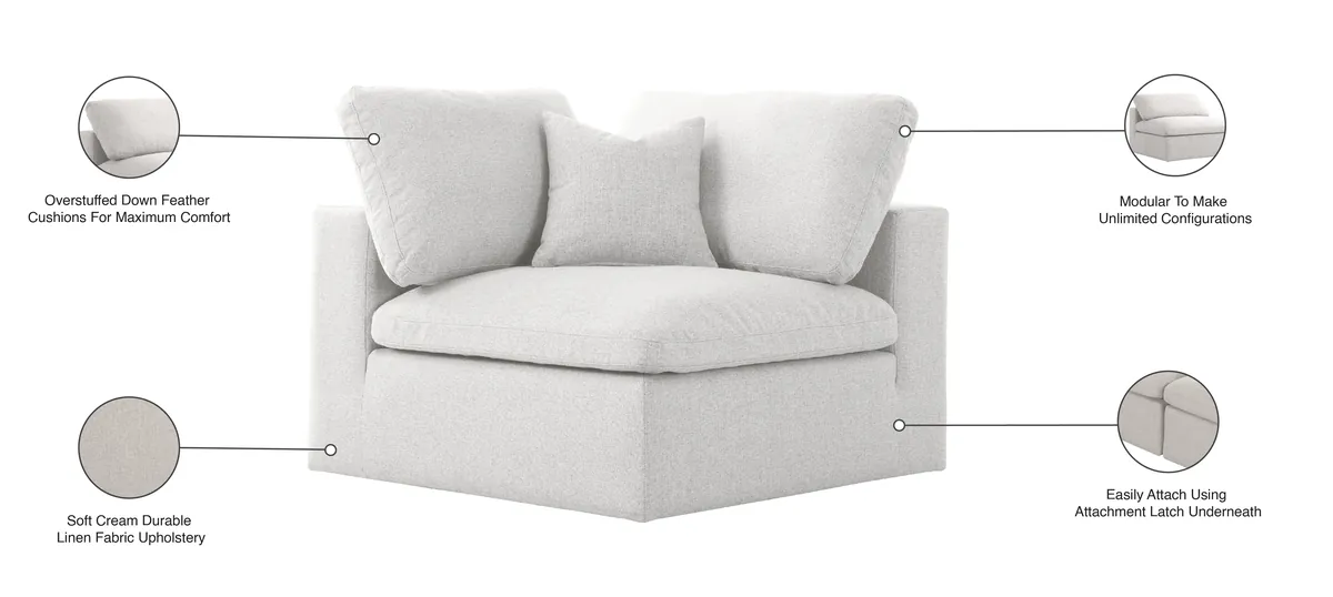 Serene - Modular Corner Chair - Cream