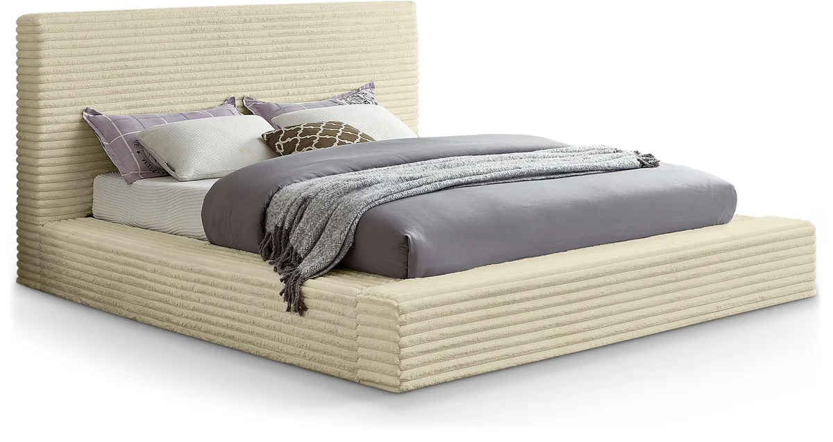 Dexter - King Bed - Cream