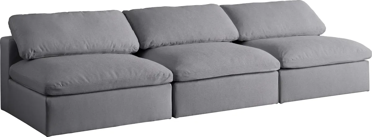 Serene - 3 Seat Modular Armless Sofa - Gray