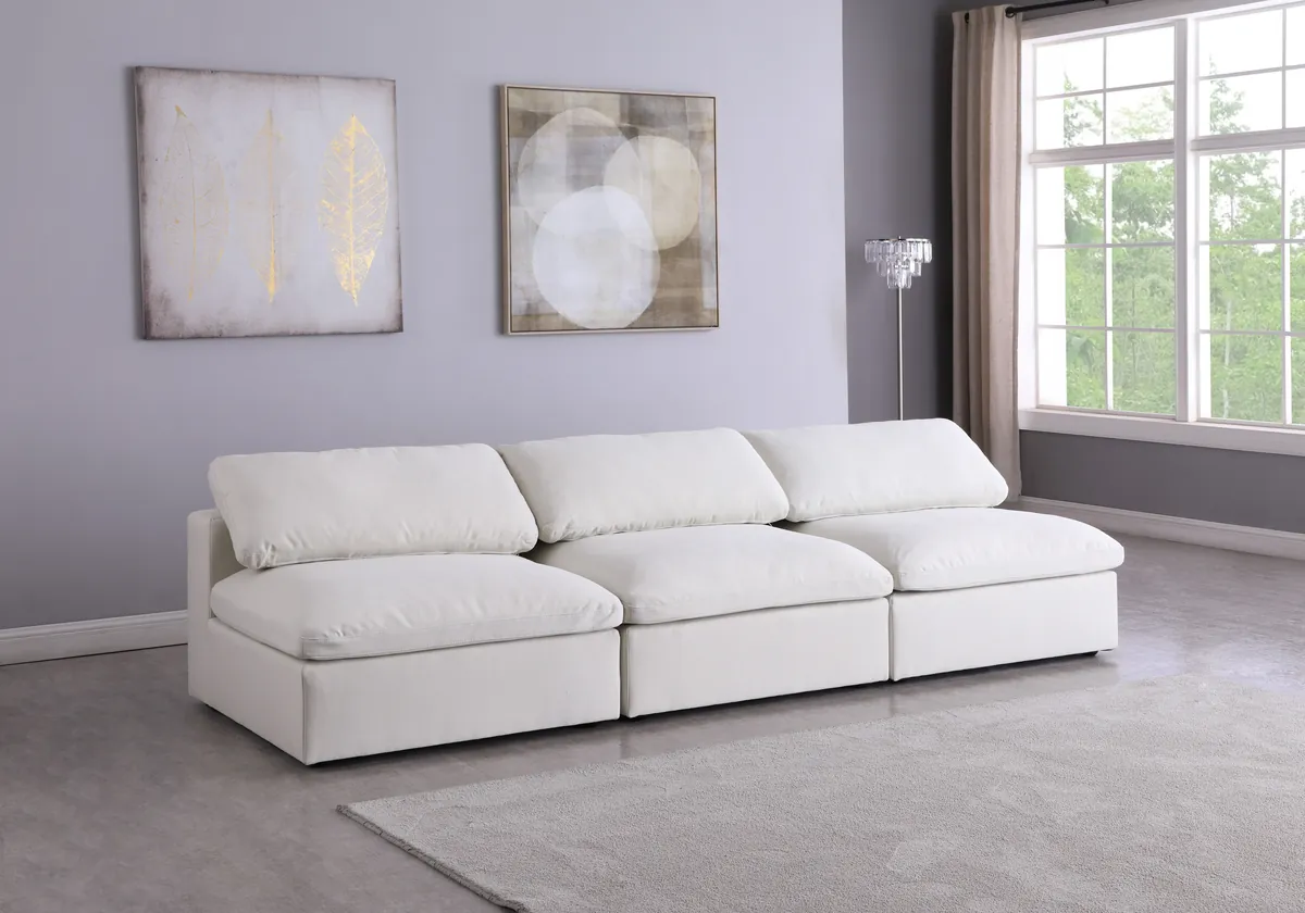Serene - 3 Seat Modular Armless Sofa - Cream - View 2