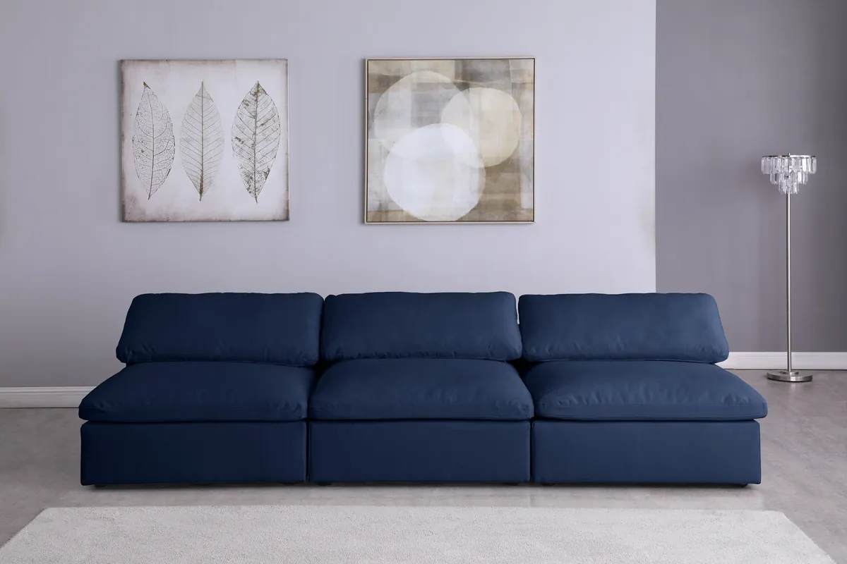 Serene - 3 Seat Modular Armless Sofa - Navy