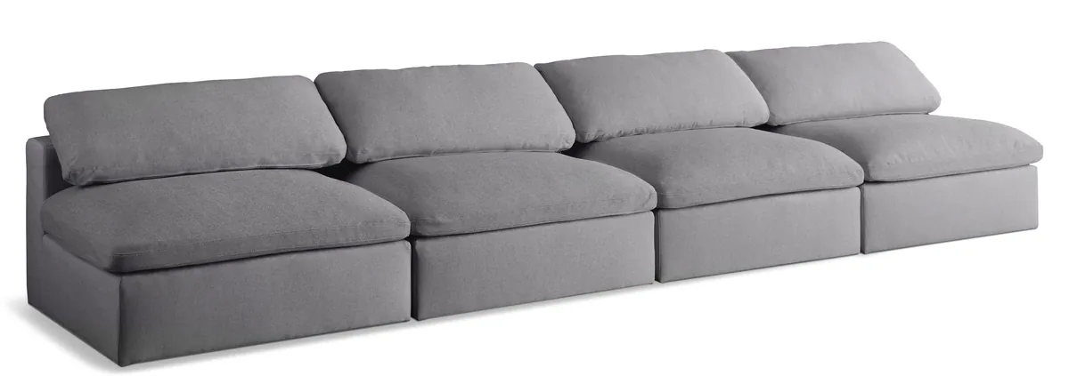 Serene - 4 Seat Modular Armless Sofa - Gray