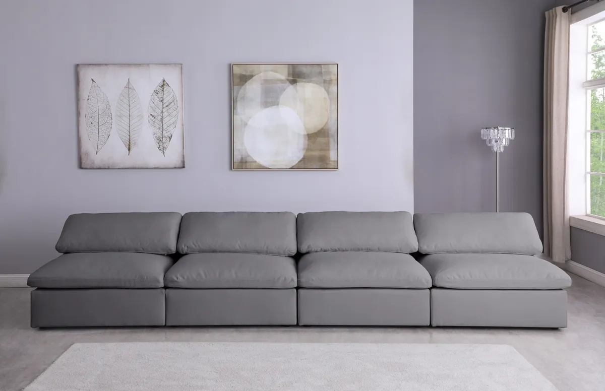 Serene - 4 Seat Modular Armless Sofa - Gray