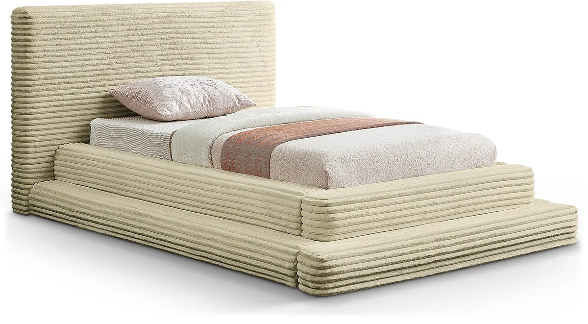 Drew - Twin Bed - Cream