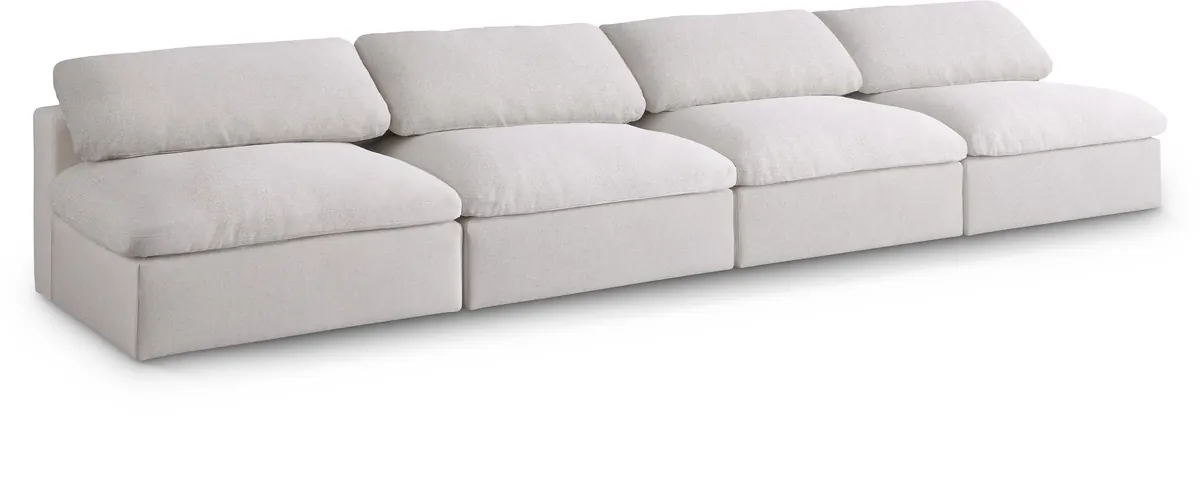 Serene - 4 Seat Modular Armless Sofa - Cream