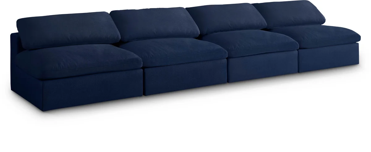Serene - 4 Seat Modular Armless Sofa - Navy