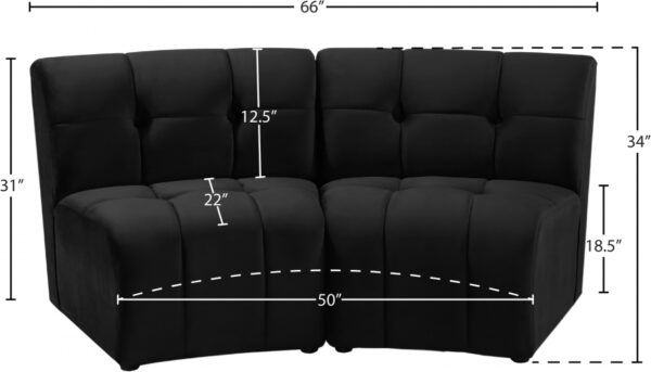 Limitless 65" Velvet Upholstered 2pc. Modular Sectional