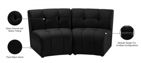 Limitless 65" Velvet Upholstered 2pc. Modular Sectional