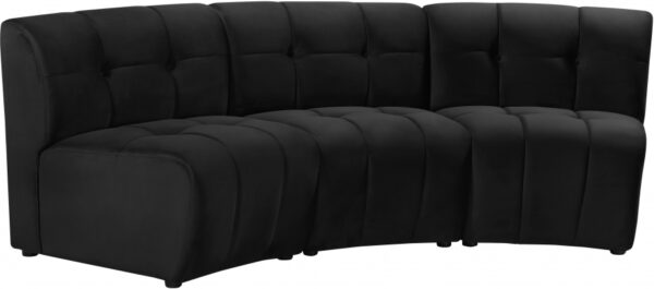 Limitless 94" Velvet Upholstered 3pc. Modular Sectional