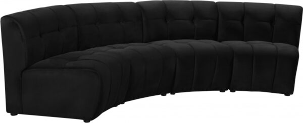 Limitless 119.5" Velvet Upholstered 4pc. Modular Sectional