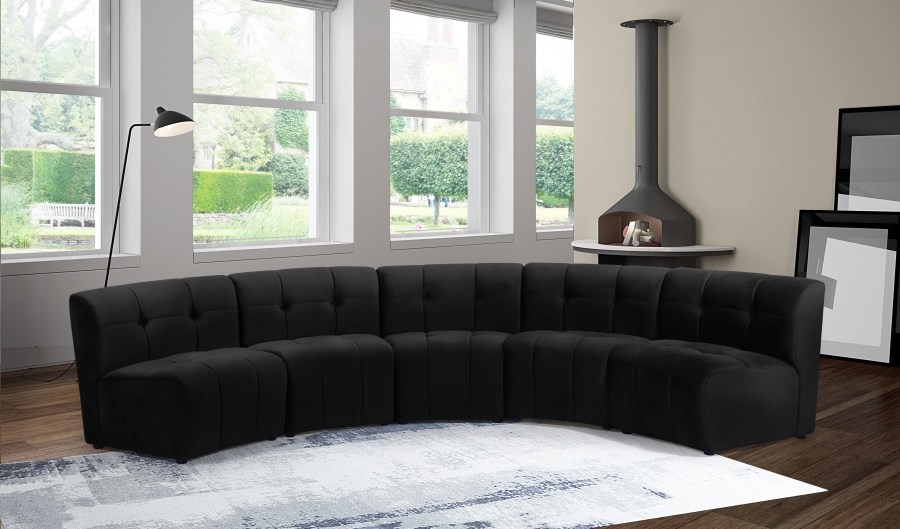 Limitless 141.5" Velvet Upholstered 5pc. Modular Sectional