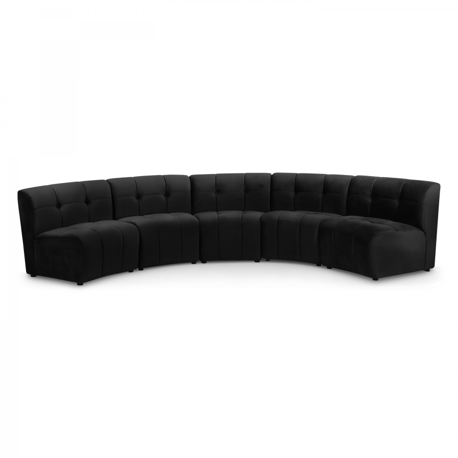 Limitless 141.5" Velvet Upholstered 5pc. Modular Sectional