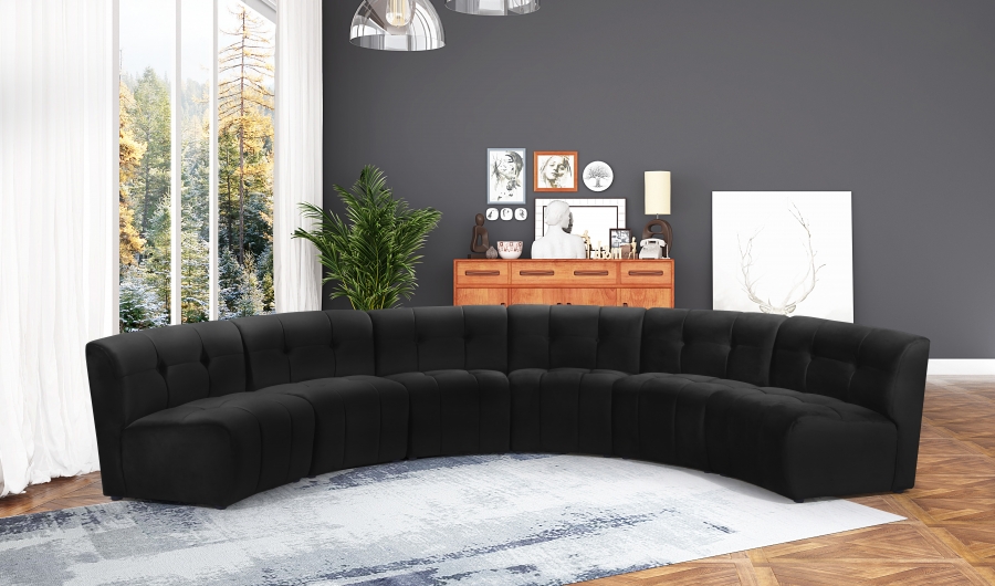 Limitless 157.5" Velvet Upholstered 6pc. Modular Sectional