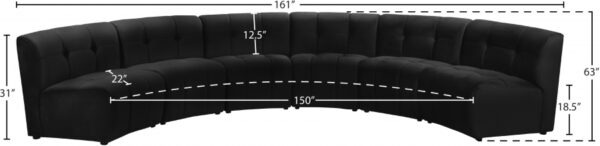 Limitless 157.5" Velvet Upholstered 6pc. Modular Sectional