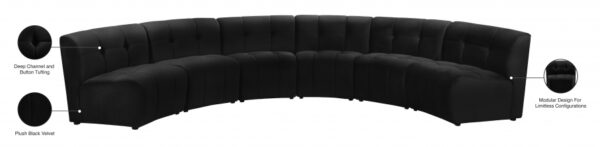 Limitless 157.5" Velvet Upholstered 6pc. Modular Sectional