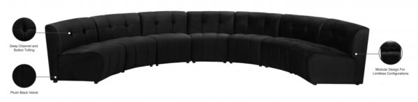 Limitless 169.5" Velvet Upholstered 7pc. Modular Sectional