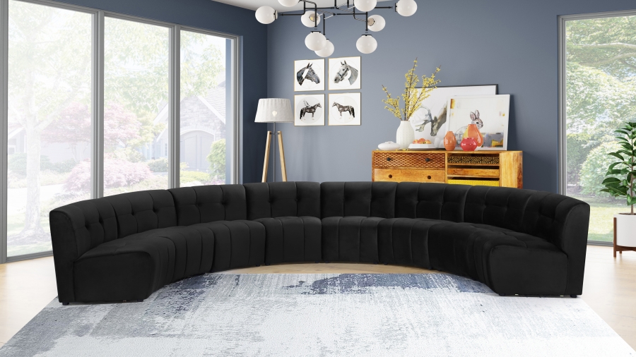Limitless 174.5" Velvet Upholstered 8pc. Modular Sectional