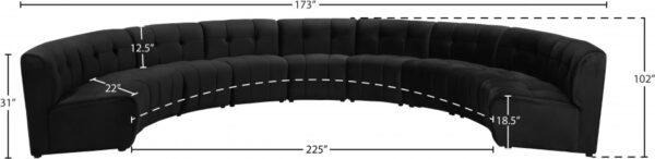 Limitless 177.5" Velvet Upholstered 9pc. Modular Sectional