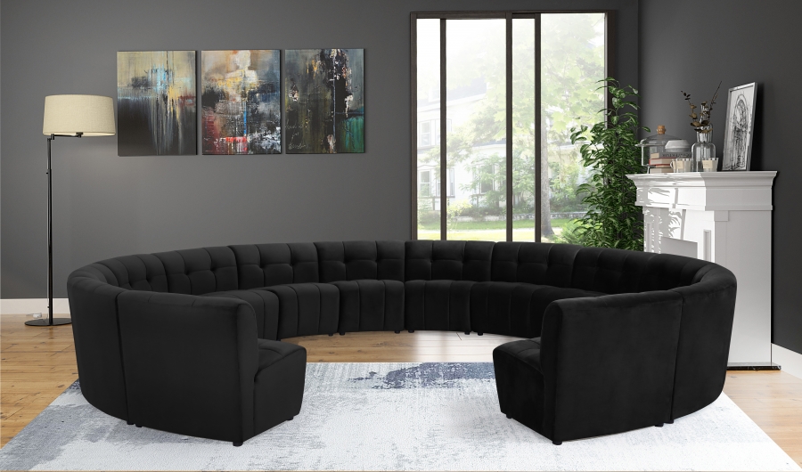 Limitless 177.5" Velvet Upholstered 14pc. Modular Sectional