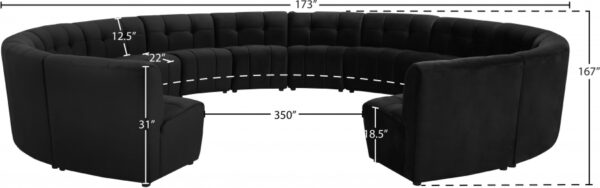 Limitless 177.5" Velvet Upholstered 14pc. Modular Sectional