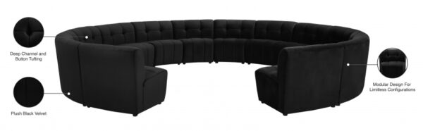 Limitless 177.5" Velvet Upholstered 14pc. Modular Sectional