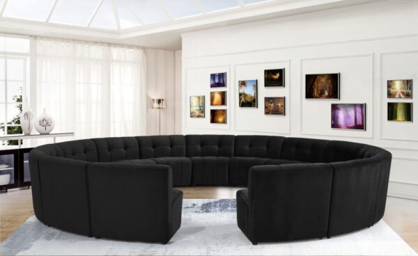 Limitless 177.5" Velvet Upholstered 15pc. Modular Sectional