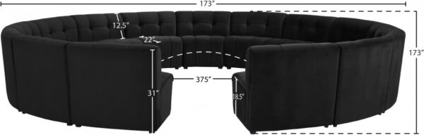 Limitless 177.5" Velvet Upholstered 15pc. Modular Sectional
