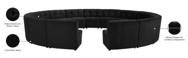Limitless 177.5" Velvet Upholstered 15pc. Modular Sectional