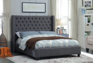 Ashton Linen Textured Fabric Upholstered Bed