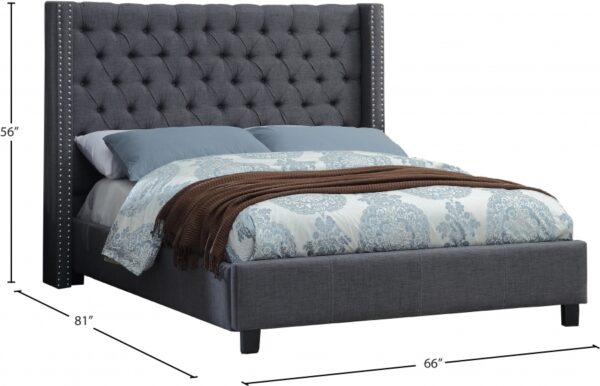 Ashton Linen Textured Fabric Upholstered Bed