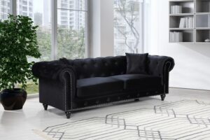 Chesterfield 90" Velvet Upholstered Sofa
