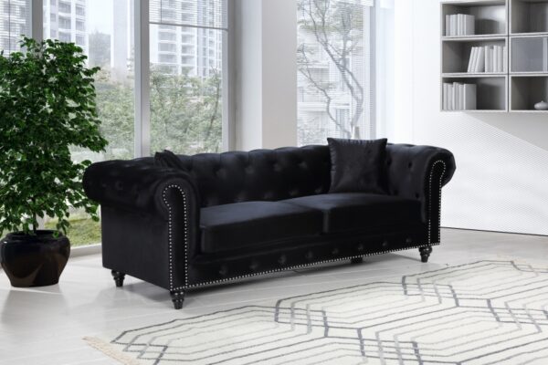 Chesterfield 90" Velvet Upholstered Sofa