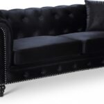 Chesterfield 90" Velvet Upholstered Sofa
