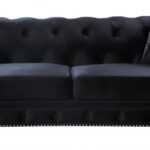 Chesterfield 90" Velvet Upholstered Sofa