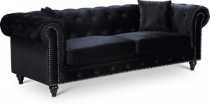 Chesterfield 90" Velvet Upholstered Sofa
