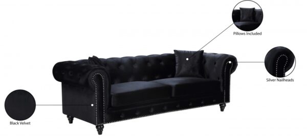 Chesterfield 90" Velvet Upholstered Sofa