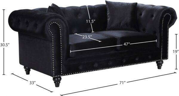 Chesterfield 71" Velvet Upholstered Loveseat