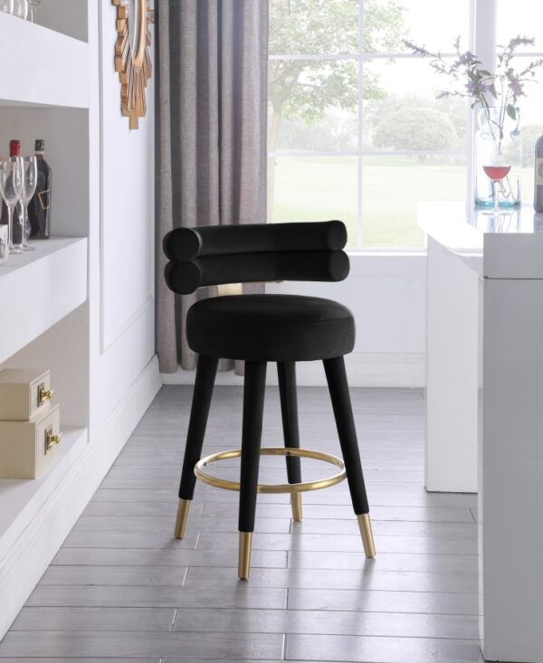 Fitzroy Velvet Upholstered Counter Stool