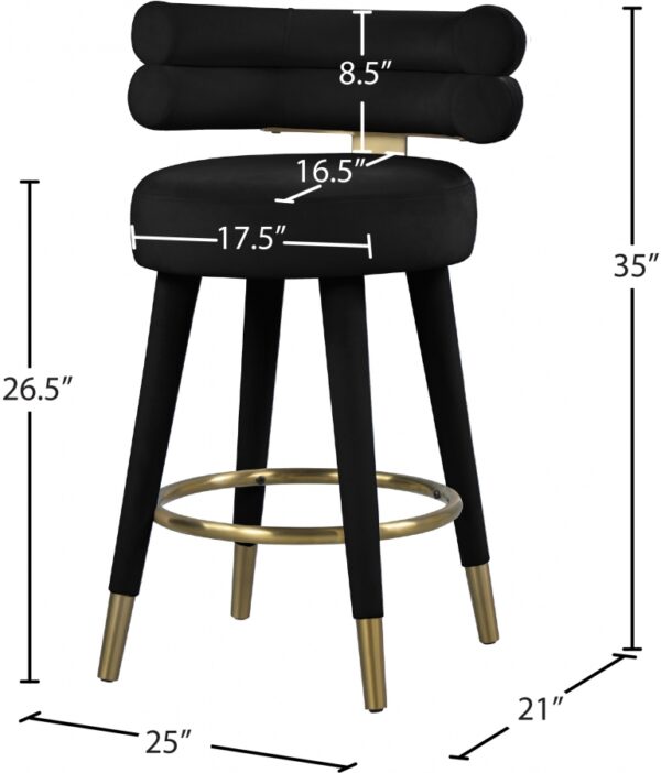 Fitzroy Velvet Upholstered Counter Stool