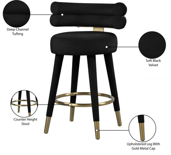 Fitzroy Velvet Upholstered Counter Stool