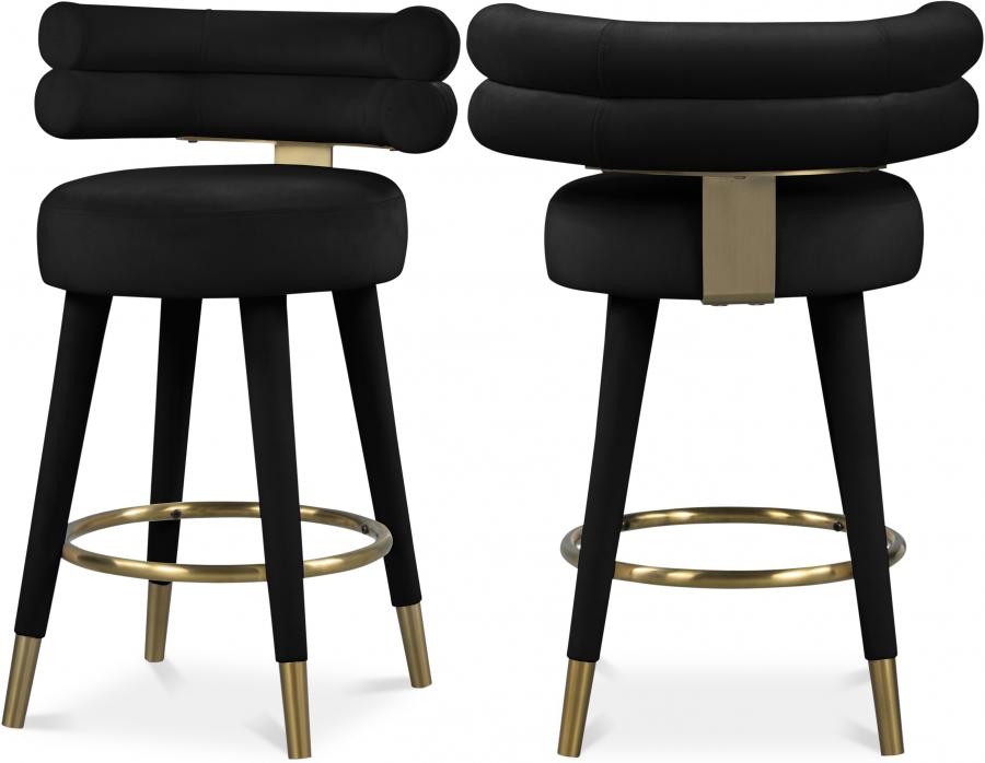 Fitzroy Velvet Upholstered Counter Stool