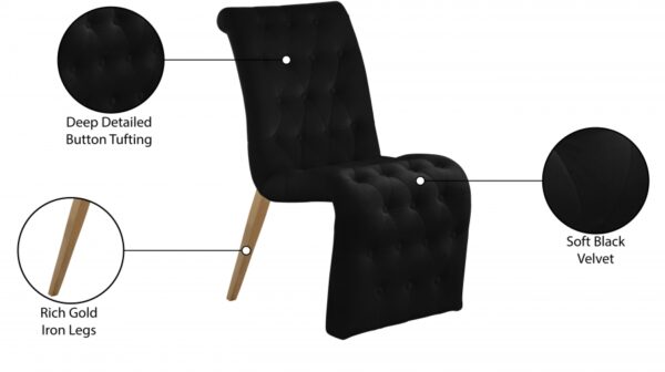 Curve Velvet Upholstered Dining Chair