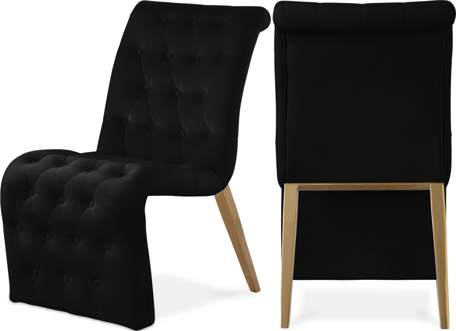 Curve Velvet Upholstered Dining Chair