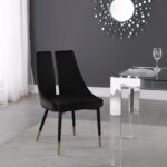 Sleek Velvet Upholstered Dining Chair
