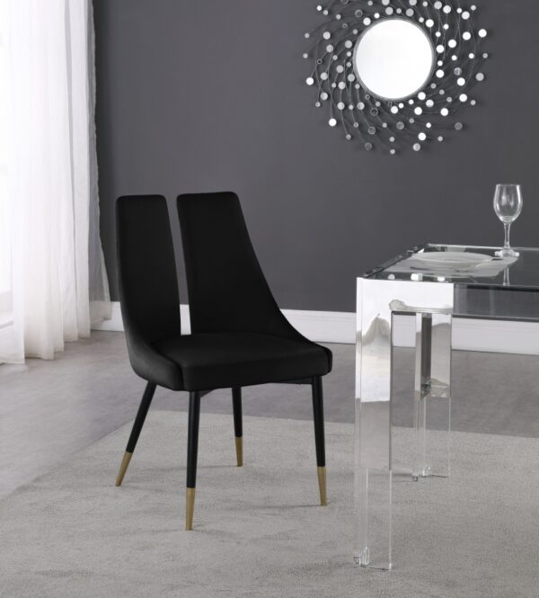 Sleek Velvet Upholstered Dining Chair
