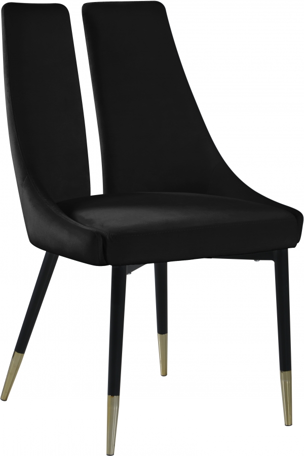 Sleek Velvet Upholstered Dining Chair