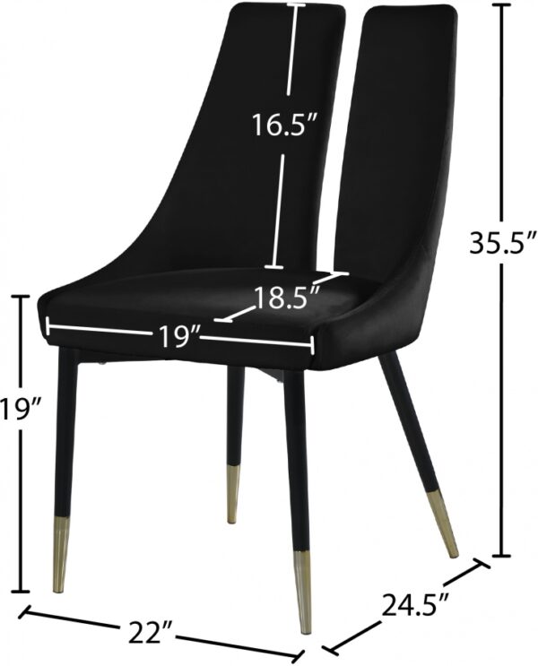 Sleek Velvet Upholstered Dining Chair