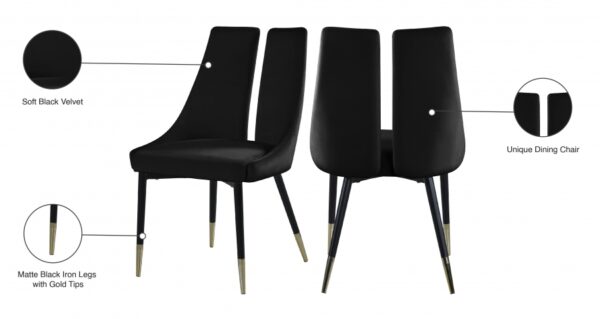 Sleek Velvet Upholstered Dining Chair